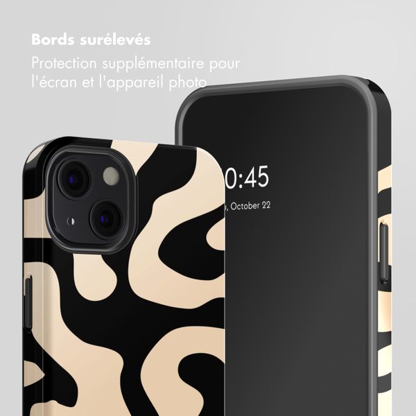 Selencia Coque arrière Vivid avec MagSafe Apple iPhone 13 - Art Wave Black