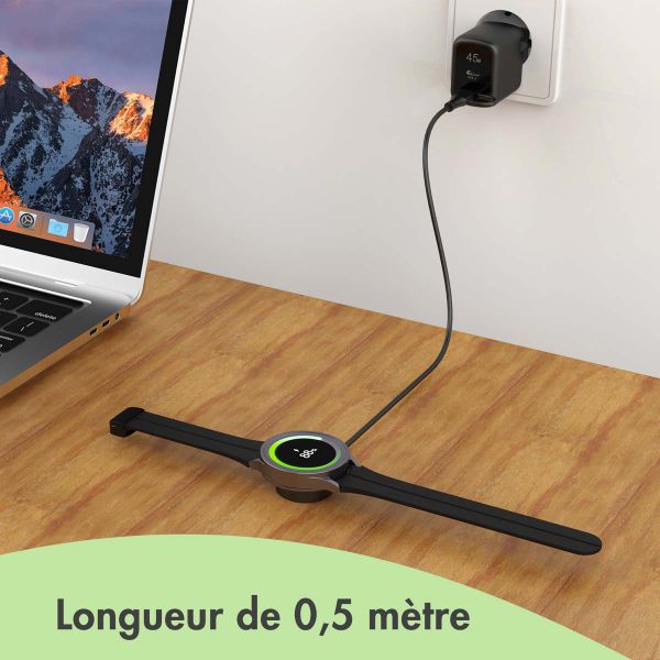 imoshion Station de charge Garmin Watch | Câble de chargement USB-A - 0,5 metre - Noir