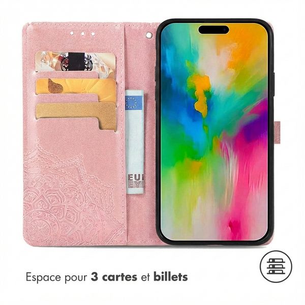 imoshion Etui de télephone Mandala Apple iPhone 16 - Rose Doré