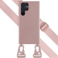 Selencia Coque silicone avec cordon amovible Samsung Galaxy S22 Ultra - Sand Pink