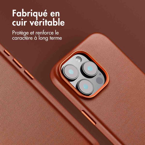 Accezz Coque arrière en cuir avec MagSafe Apple iPhone 16 Pro Max - Sienna Brown