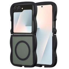Selencia Coque arrière Wavy avec MagSafe Samsung Galaxy Z Flip 7 - Noir