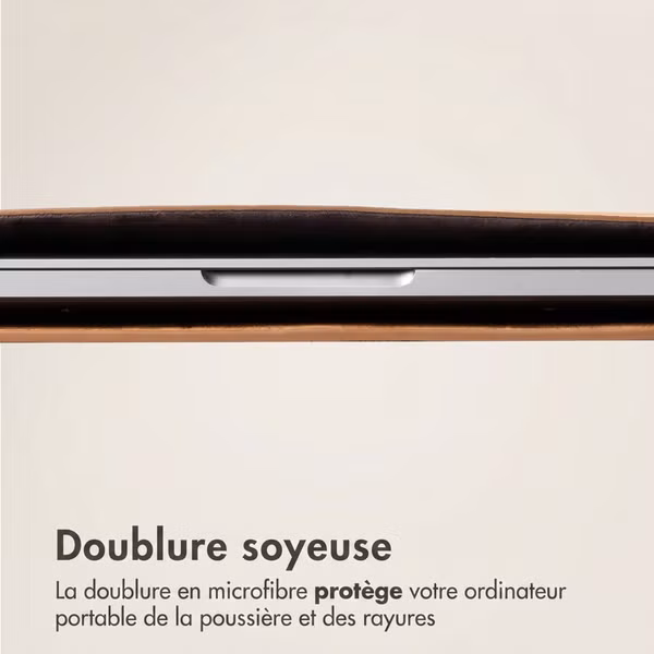 Accezz Leather Pochette ordinateur Apple MacBook 15 pouces - Cognac