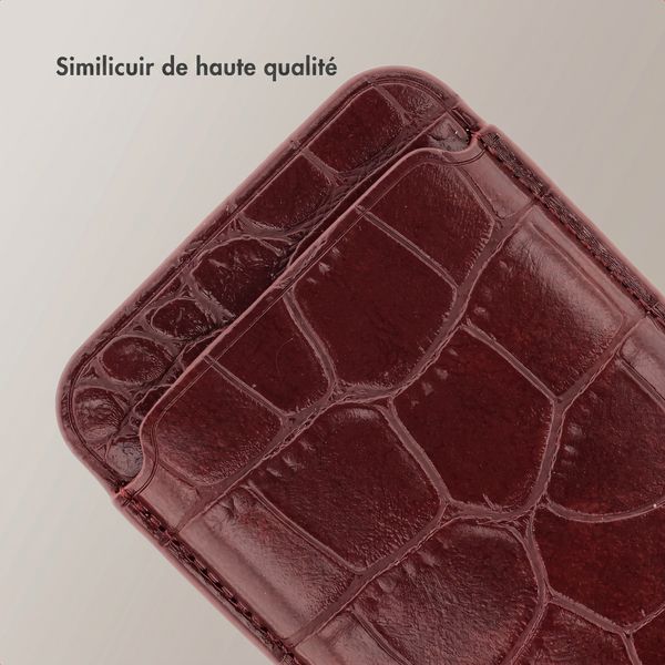 Selencia Porte-cartes Croco avec MagSafe - Burgundy