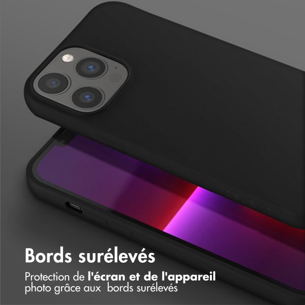 Selencia Coque silicone avec cordon amovible iPhone 13 Pro Max - Noir