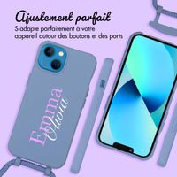 Coque de couleur personnalisée MagSafe avec cordon amovible  et nom iPhone 13 - Ash Blue