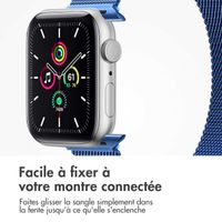 imoshion Bracelet magnétique milanais Apple Watch Series 1 - 9 / SE (38/40/41 mm) | Series 10 / 11 (42 mm) - Taille S - Bleu