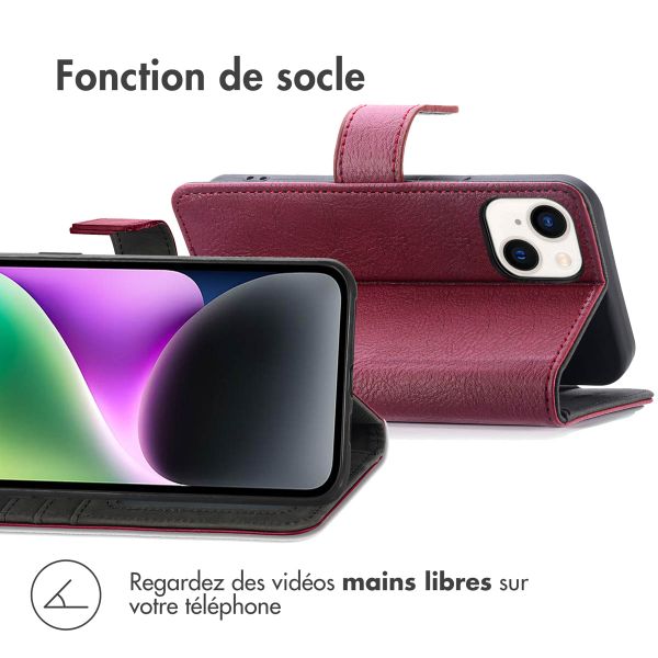 imoshion Étui de téléphone portefeuille Luxe iPhone 14 - Bordeaux