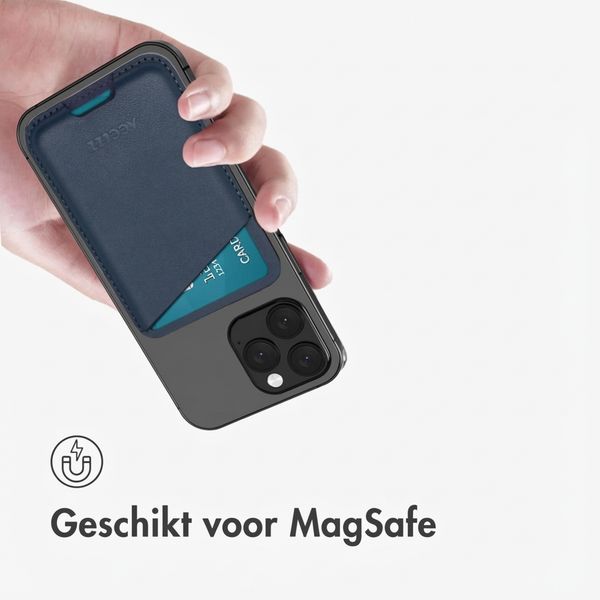 Accezz Porte-cartes en cuir - Compatible avec MagSafe et Qi2 - Nightfall Blue