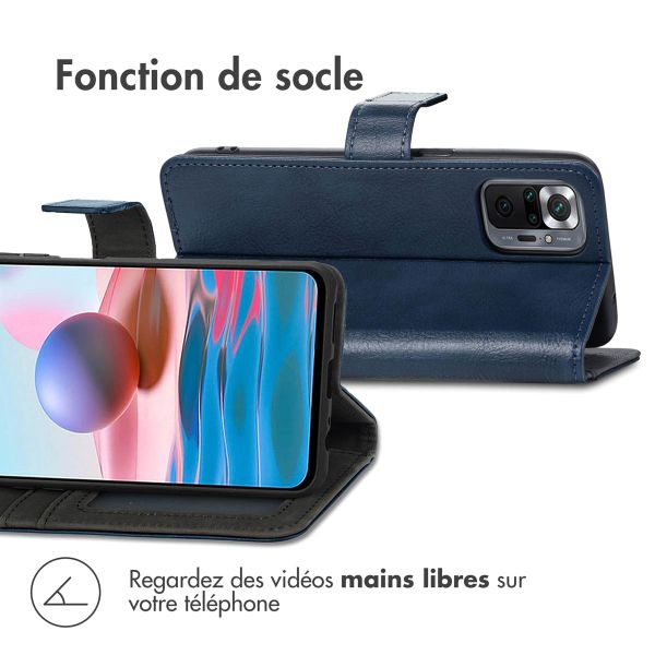 imoshion Étui de téléphone portefeuille Xiaomi Redmi Note 10 Pro - Bleu foncé