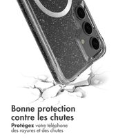 imoshion Coque arrière transparente Pailletée avec MagSafe Samsung Galaxy S24 - Argent