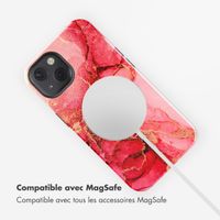 Selencia Coque arrière Vivid Tough avec MagSafe iPhone 13 - Rosy Marble