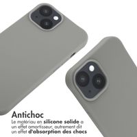 imoshion ﻿Coque en silicone avec cordon iPhone 14 - Gris clair