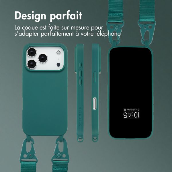 Selencia Coque silicone avec cordon amovible Apple iPhone 17 Pro - Vert foncé