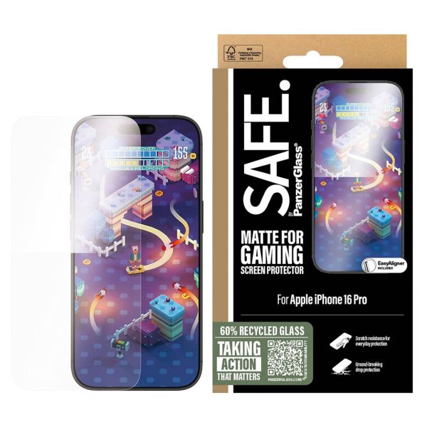 SAFE by PanzerGlass Protector d'écran Gaming Ultra Wide Fit avec applicateur Apple iPhone 16 Pro
