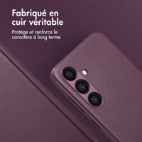 Accezz Coque arrière en cuir avec MagSafe Samsung Galaxy S24 Plus - Heath Purple