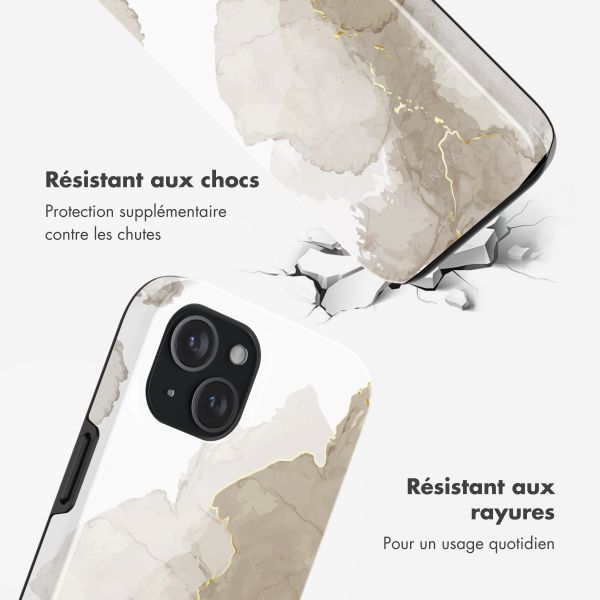 Selencia Coque arrière Vivid avec MagSafe Apple iPhone 15 - Marble Light Brown