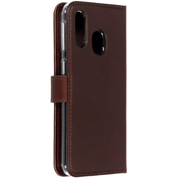 Selencia Étui portefeuille en cuir véritable Samsung Galaxy A40 - Marron