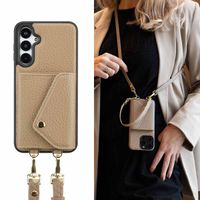 Selencia Coque à cordon avec porte-cartes enveloppe Sera Samsung Galaxy A16 - Beige