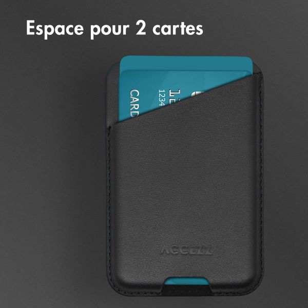 Accezz Porte-cartes en cuir - Compatible avec MagSafe et Qi2 - Onyx Black
