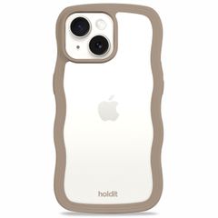 Holdit Coque Wavy Apple iPhone 13/14/15/16e - Mocha Brown / Transparent
