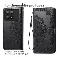 imoshion Etui de téléphone portefeuille Mandala Xiaomi Poco X6 Pro - Noir