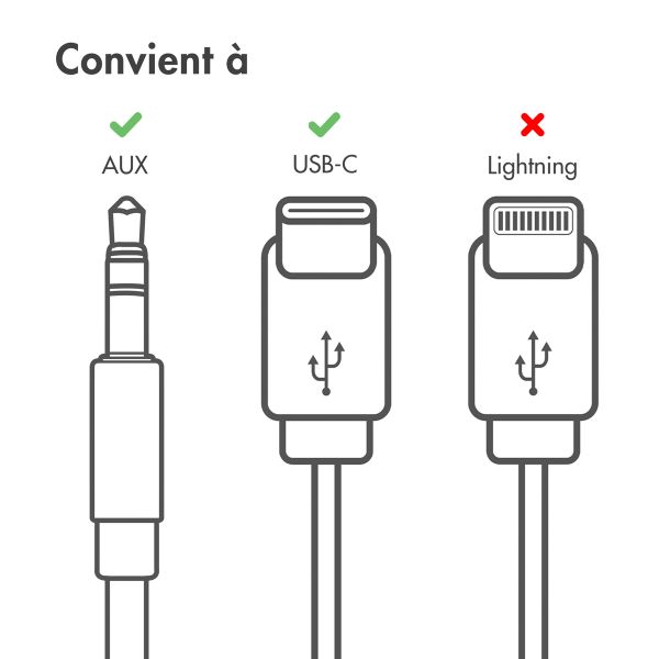 imoshion ﻿Câble AUX - Câble audio 3,5 mm / Jack vers USB-C - Mâle vers USB-C - 1 mètre - Blanc