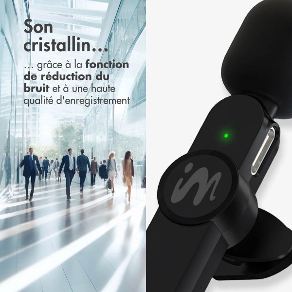 imoshion Pack Duo Microphone pour téléphone - Micro cravate - Sans fil - Bluetooth / Lightning / USB-C