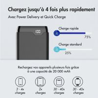 imoshion Batterie externe - 20.000 mAh - Quick Charge et Power Delivery - Noir