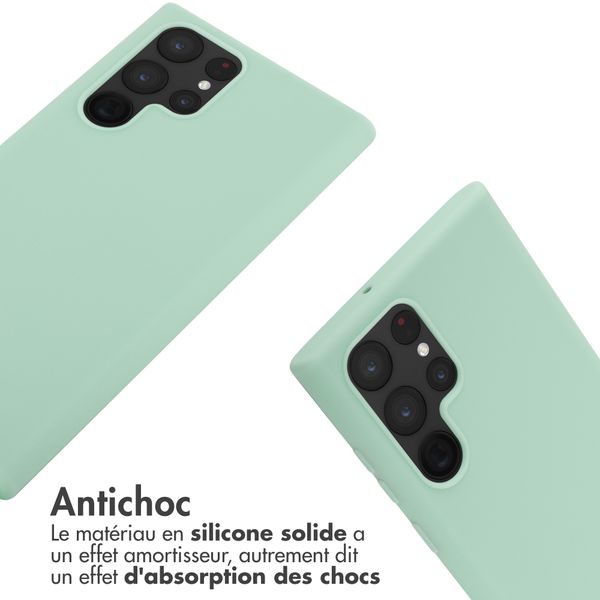 imoshion ﻿Coque en silicone avec cordon Samsung Galaxy S22 Ultra - Menthe verte