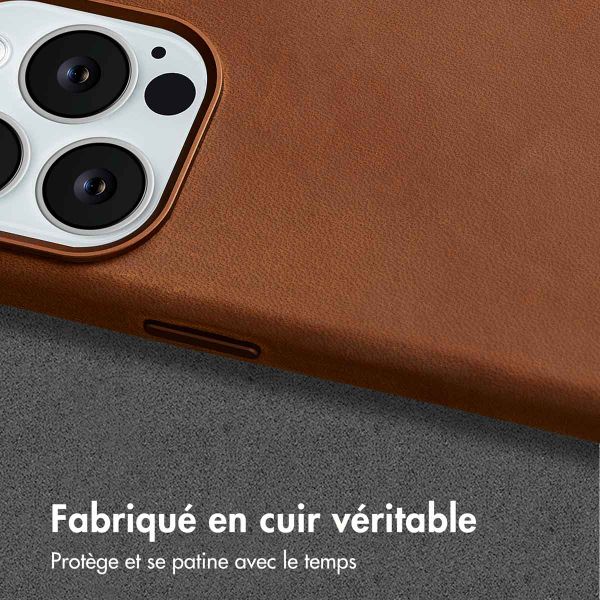 Accezz Coque MagSafe en cuir vintage Apple iPhone 13 Pro - Tabacco Cognac