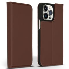 Accezz Étui de télephone Slim Folio en cuir de qualité supérieure Apple iPhone 14 Pro Max - Marron