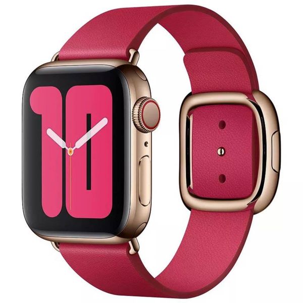 Apple Leather Band Modern Buckle Apple Watch Series 1-9 / SE - 38/40/41 mm / Series 10 - 42 mm - Taille L - Raspberry