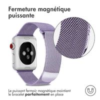 imoshion Bracelet magnétique milanais Apple Watch Series 1-9 / SE - 38/40/41 mm / Series 10 - 42 mm - Taille S - Violet