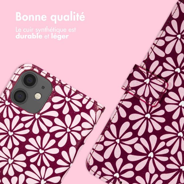 imoshion Étui de télephone portefeuille Design Apple iPhone 12 (Pro) - Bloom Love Blush