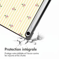 imoshion Coque tablette Design Trifold Samsung Galaxy Tab S9 11.0 pouces / S10 Lite / S10 FE / S9 FE 10.9 pouces - Garden Stripes