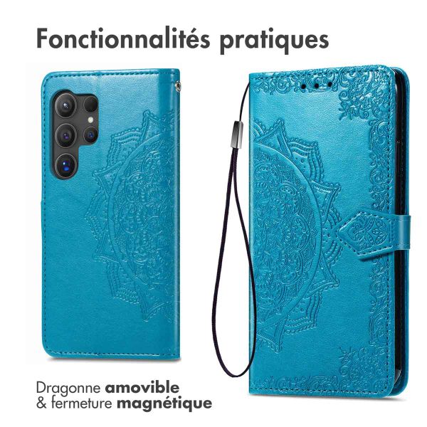 imoshion Etui de téléphone portefeuille Mandala Samsung Galaxy S24 Ultra - Turquoise