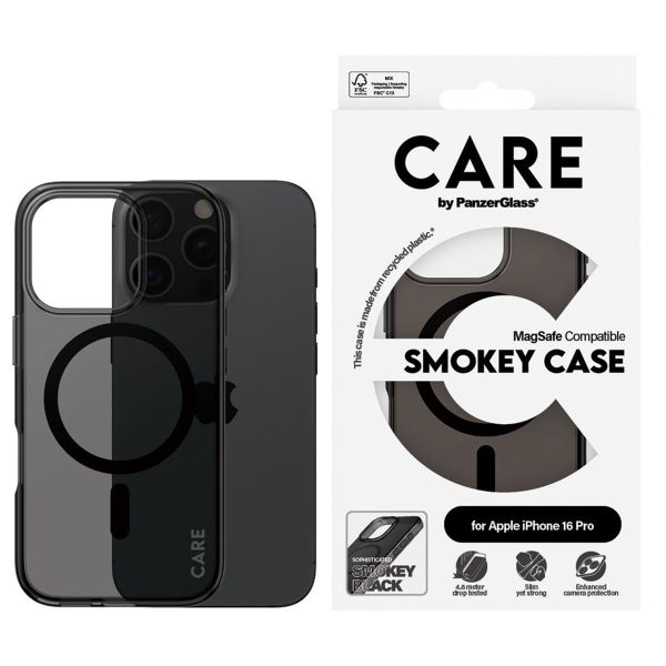 CARE by PanzerGlass Coque Smokey Urban Combat MagSafe iPhone 16 Pro - Noir