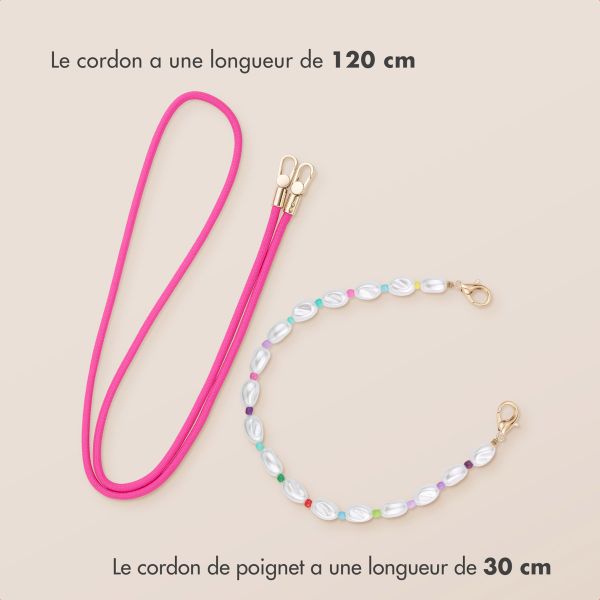 imoshion Ensemble de cordons de téléphone colorés avec perles – Rose