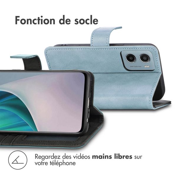 imoshion Étui de télephone portefeuille de luxe Motorola Moto G05 / E15 - Bleu clair