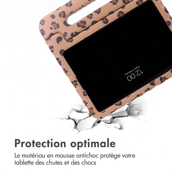 imoshion Coque arrière Kidsproof Design avec poignée Apple iPad 9 (2021) 10.2 pouces / iPad 8 (2020) 10.2 pouces / iPad 7 (2019) 10.2 pouces - Motif panthère