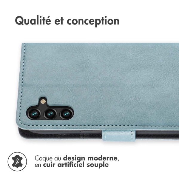 imoshion Étui de téléphone portefeuille Luxe Samsung Galaxy A13 (5G) / A04s - Bleu clair