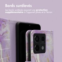 imoshion Étui de télephone portefeuille Design Xiaomi Redmi Note 13 Pro (5G) / Poco X6 - Purple Marble