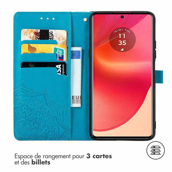 imoshion Etui de télephone Mandala Motorola Edge 50 Fusion - Turquoise