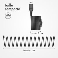 imoshion Câble tressé magnétique - USB-C vers USB-A - 1 mètre - Noir