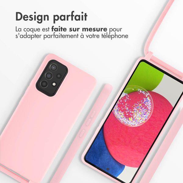 imoshion ﻿Coque en silicone avec cordon Samsung Galaxy A53 - Rose