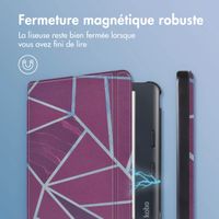 imoshion Design Slim Hard Sleepcover avec support Kobo Libra Colour - Bordeaux Graphic