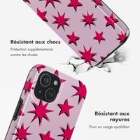 Selencia Coque arrière Vivid Tough avec MagSafe iPhone 15 - Stars Rubine Red Light Pink