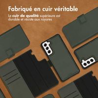 Accezz Étui de téléphone portefeuille en cuir de qualité supérieure 2 en 1 Samsung Galaxy S21 FE - Vert