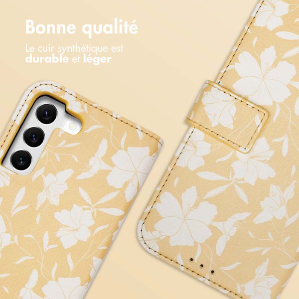 imoshion Étui de télephone portefeuille Design Samsung Galaxy S22 - Yellow Flowers